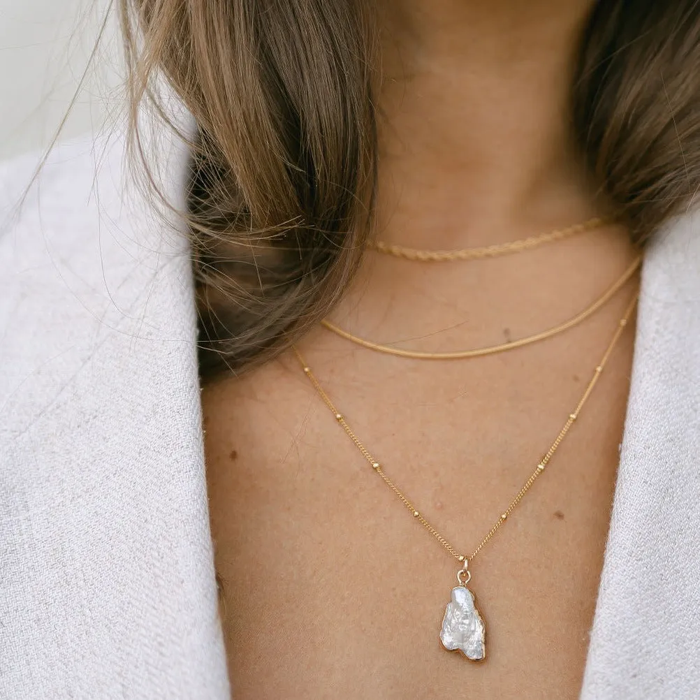 Gold Dipped Pearl Necklace