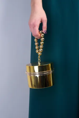 Gold Pearl Cylinder Bag