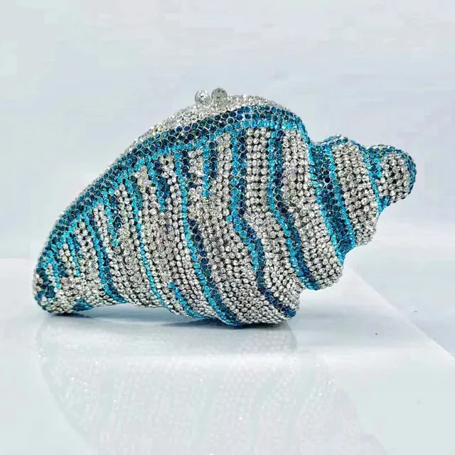 Gold Rhinestone Bag Formal Clutches Crystal Handbags Customized Color Diamond Women Prom Dinner Purses Conch Minaud