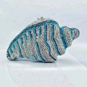 Gold Rhinestone Bag Formal Clutches Crystal Handbags Customized Color Diamond Women Prom Dinner Purses Conch Minaud