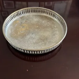 Golden metal dish