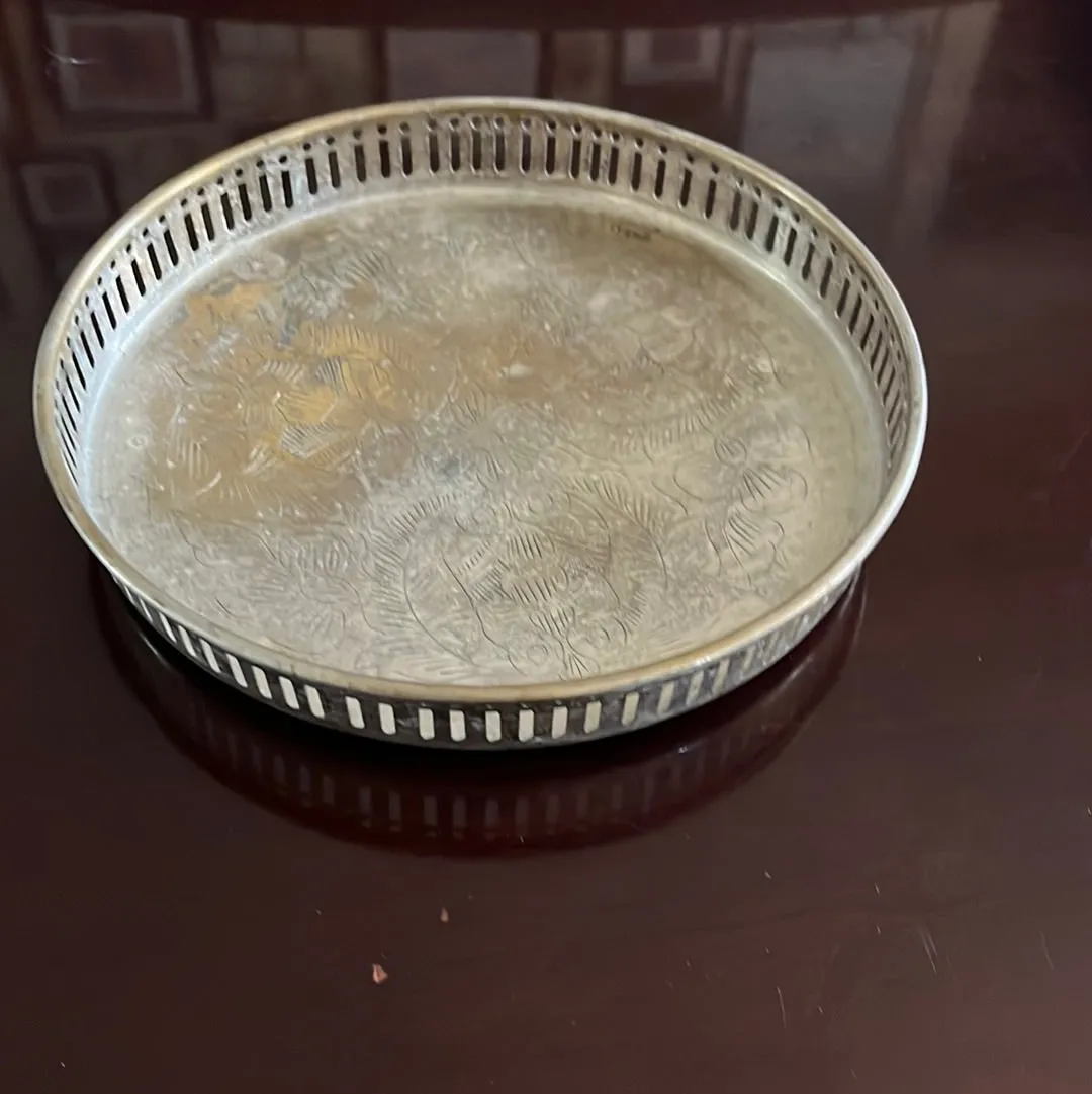 Golden metal dish