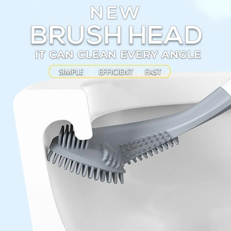 Golf Toilet Brush Set, Bathroom Silicone Toilet Cleaner with Bendable Brush Deep Cleaning