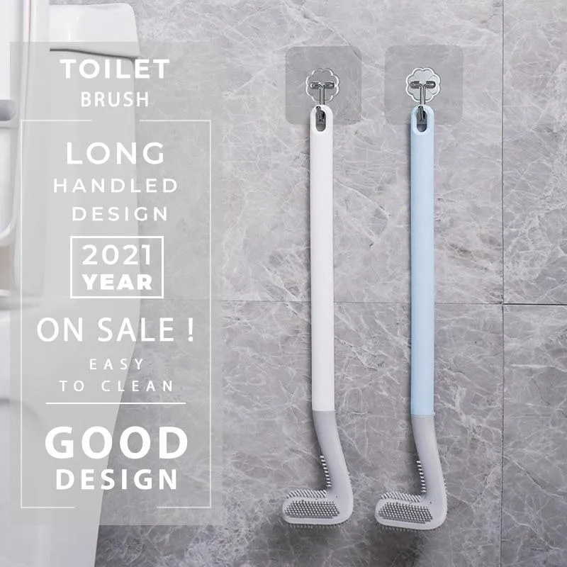 Golf Toilet Brush Set, Bathroom Silicone Toilet Cleaner with Bendable Brush Deep Cleaning