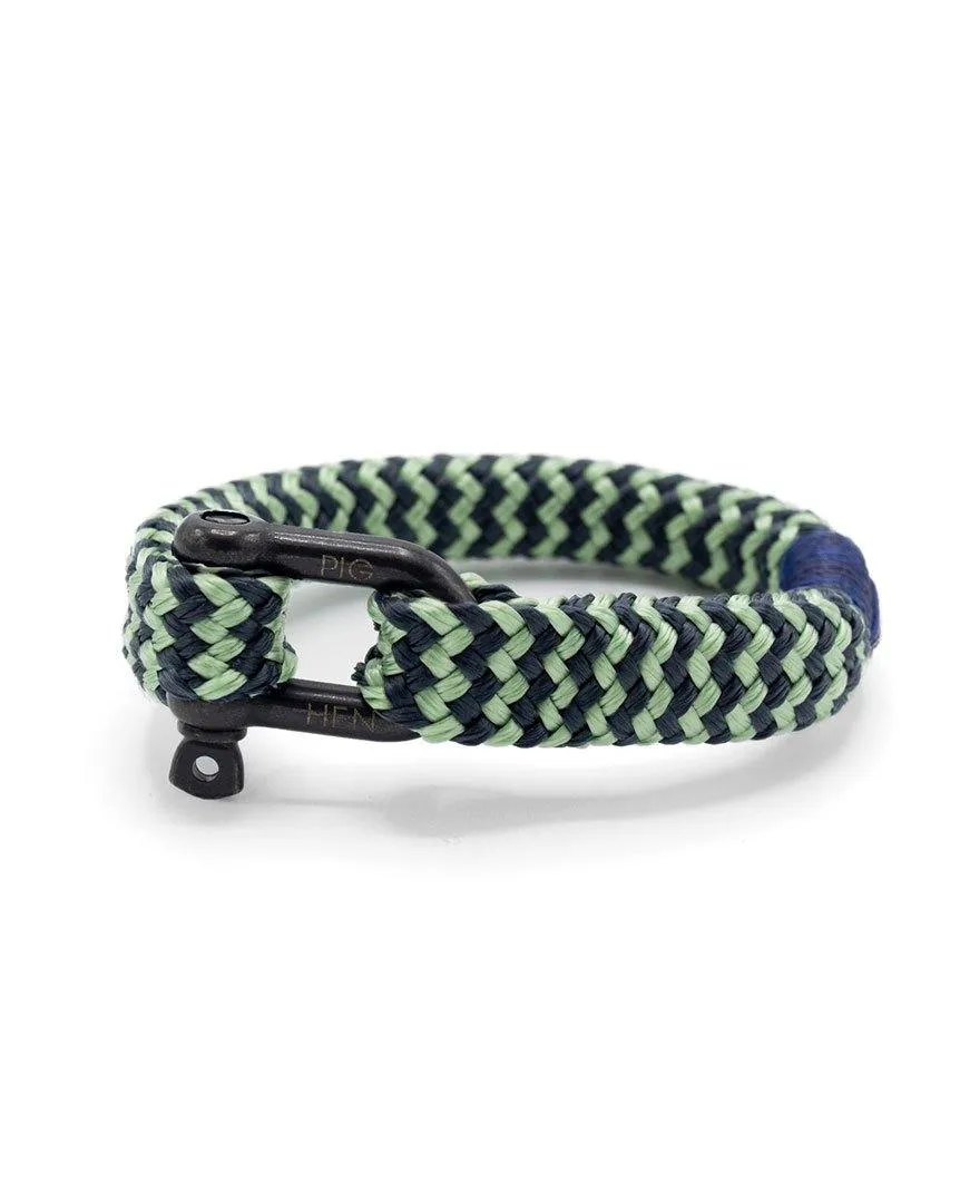 Gorgeous George 12mm Flate Rope Mint Slate Grey Stripe