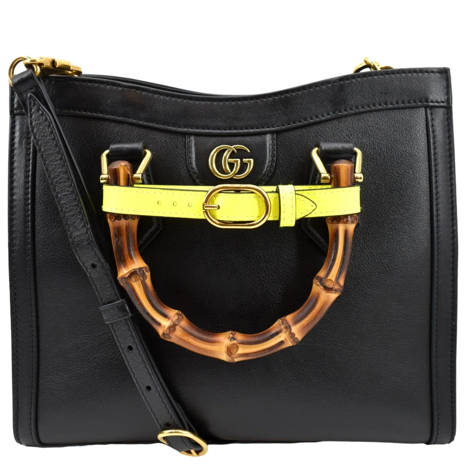 GUCCI Bamboo Diana Small Leather Tote Bag Black 660195