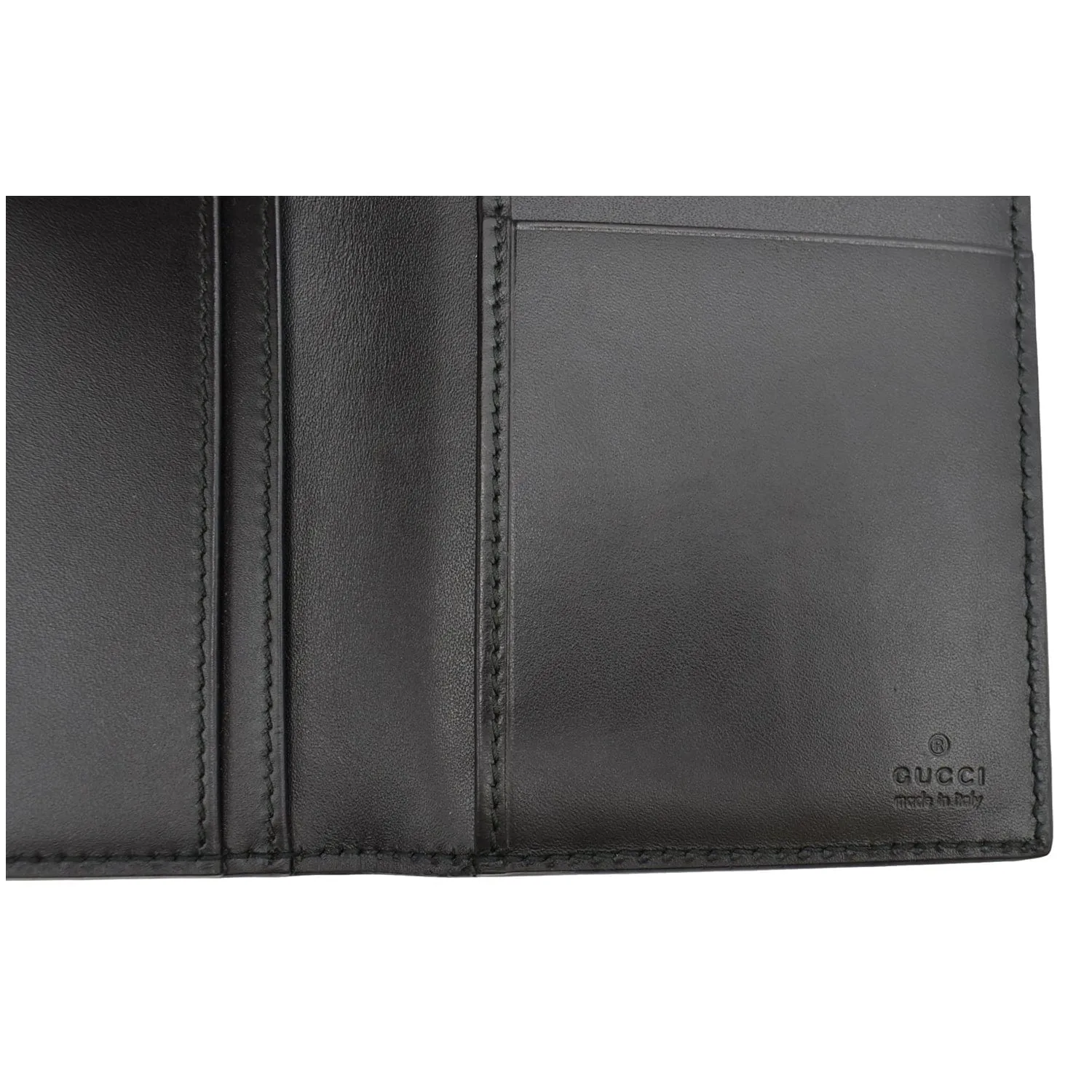 GUCCI Continental Long GG Guccissima Leather Wallet Black 224183