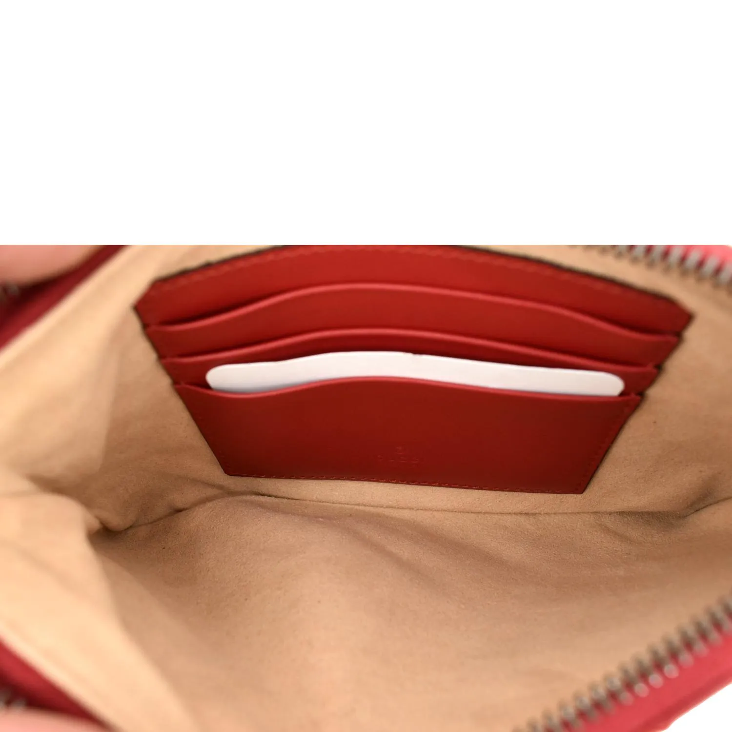 GUCCI GG Marmont Calfskin Wristlet Wallet Red 598598