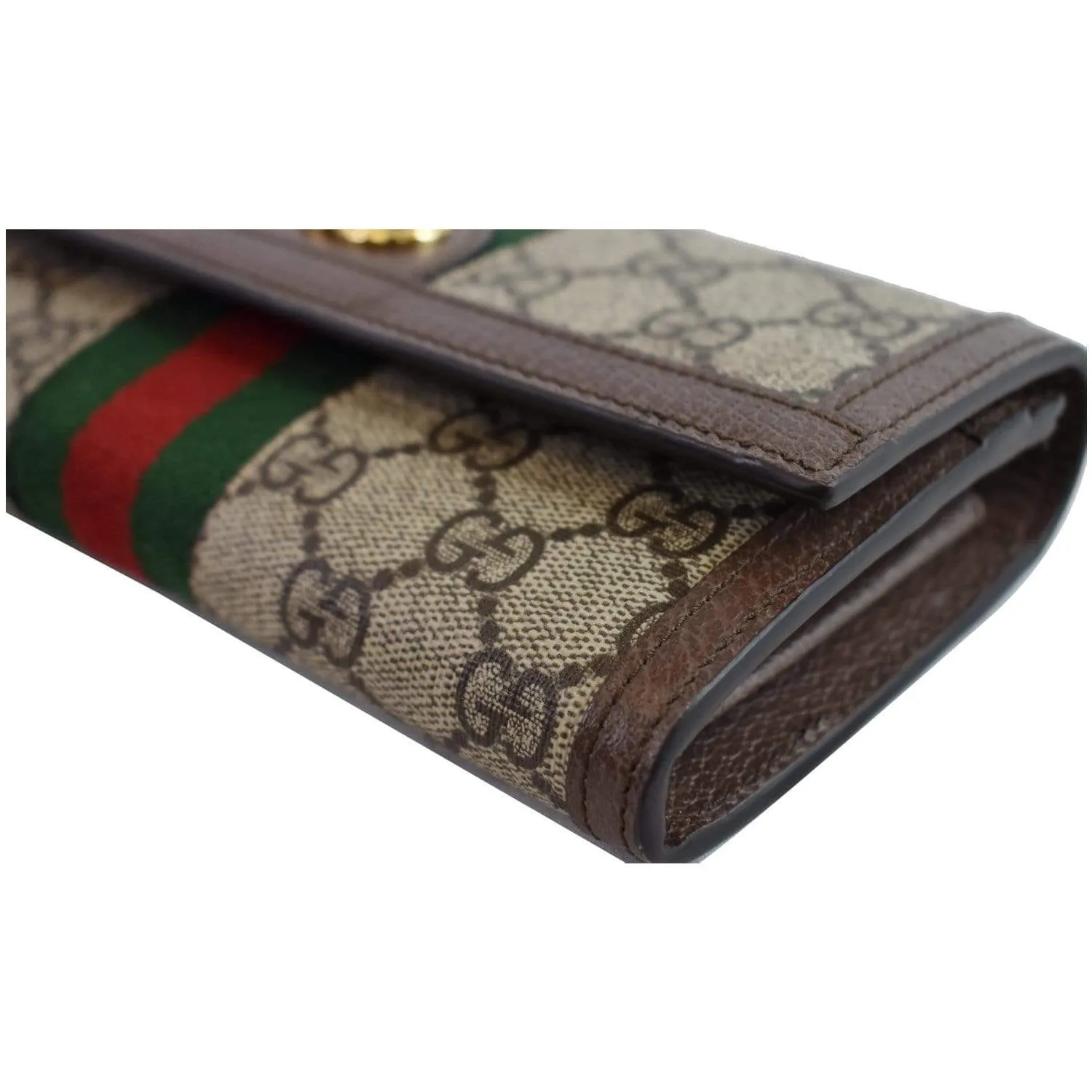 GUCCI Ophidia GG Continental Supreme Canvas Wallet Beige 523153