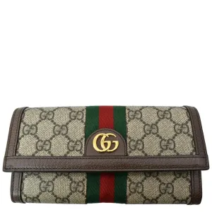 GUCCI Ophidia GG Continental Supreme Canvas Wallet Beige 523153