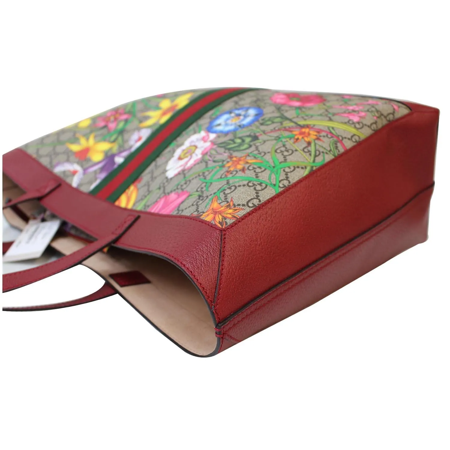 GUCCI Ophidia GG Flora Medium Tote Bag Red 547947