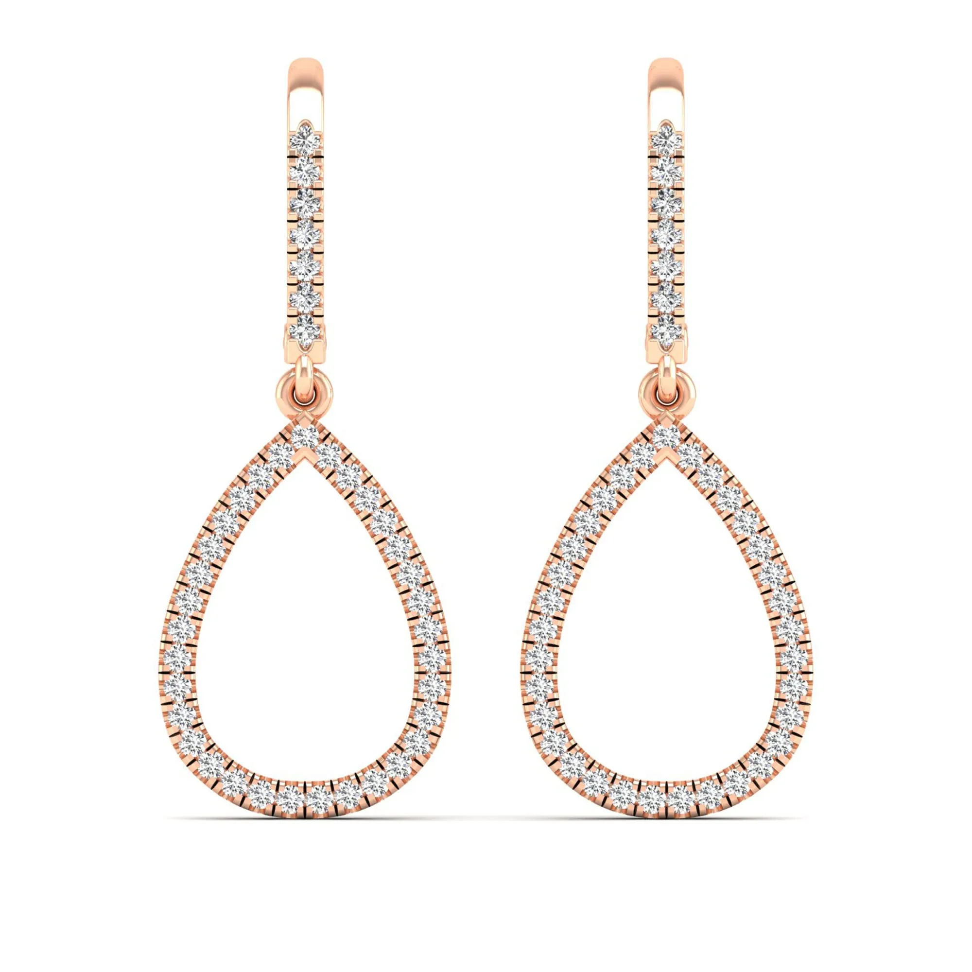 Halo Pear Shaped Teardrop Diamond Dangle Earrings
