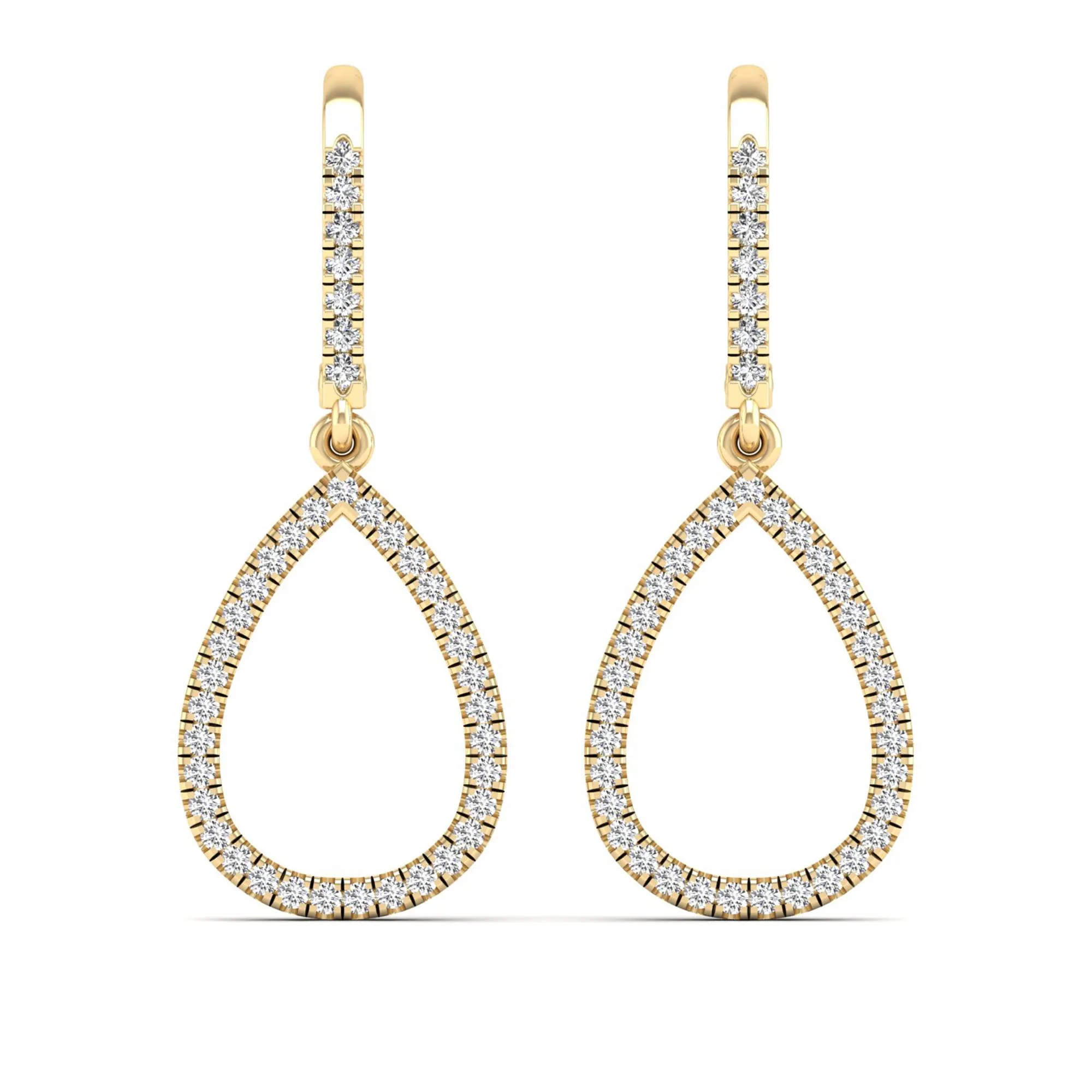Halo Pear Shaped Teardrop Diamond Dangle Earrings