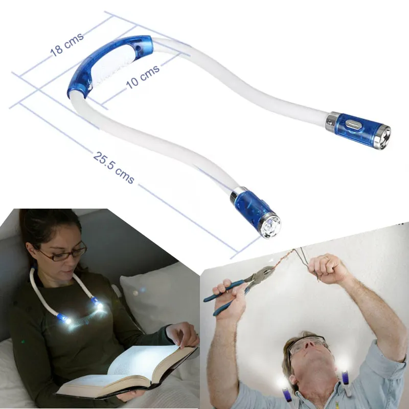 Hands Free Dual LED Flexible Neck Lamp - with bright double lights