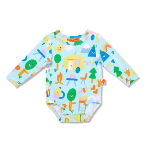 Happy Campers Long Sleeve Bodysuit