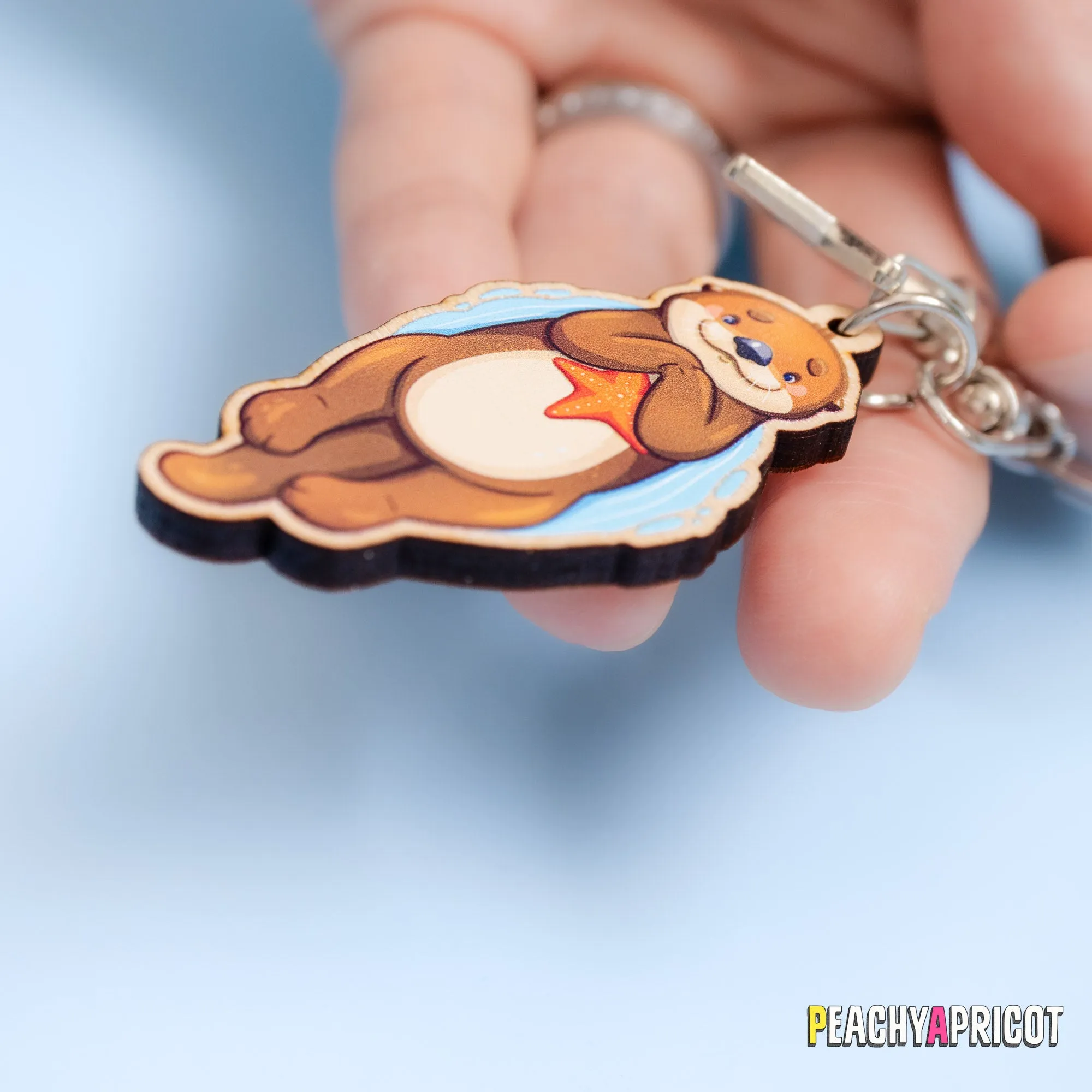 Happy Sea Otter Keychain
