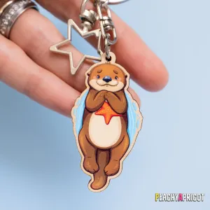 Happy Sea Otter Keychain