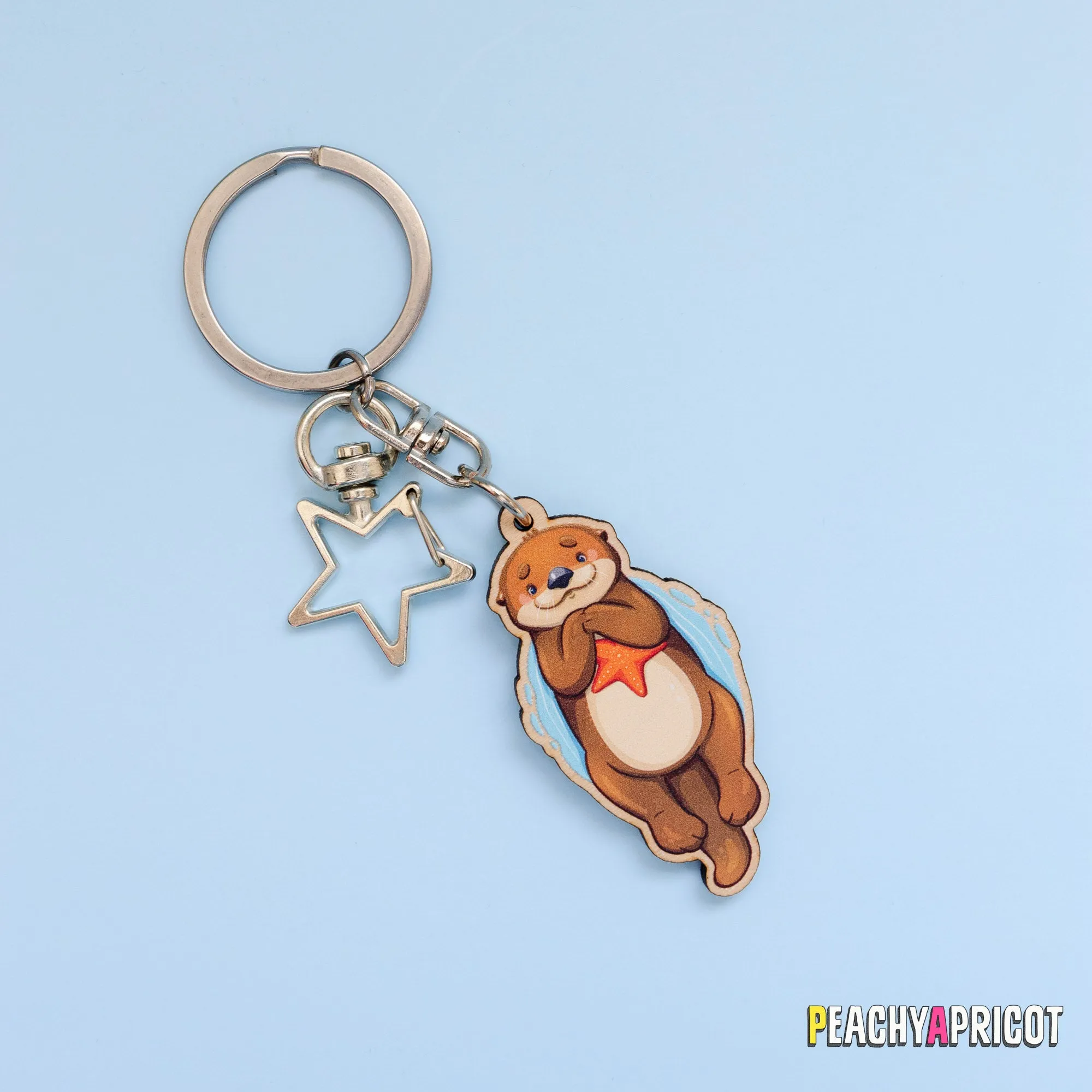 Happy Sea Otter Keychain