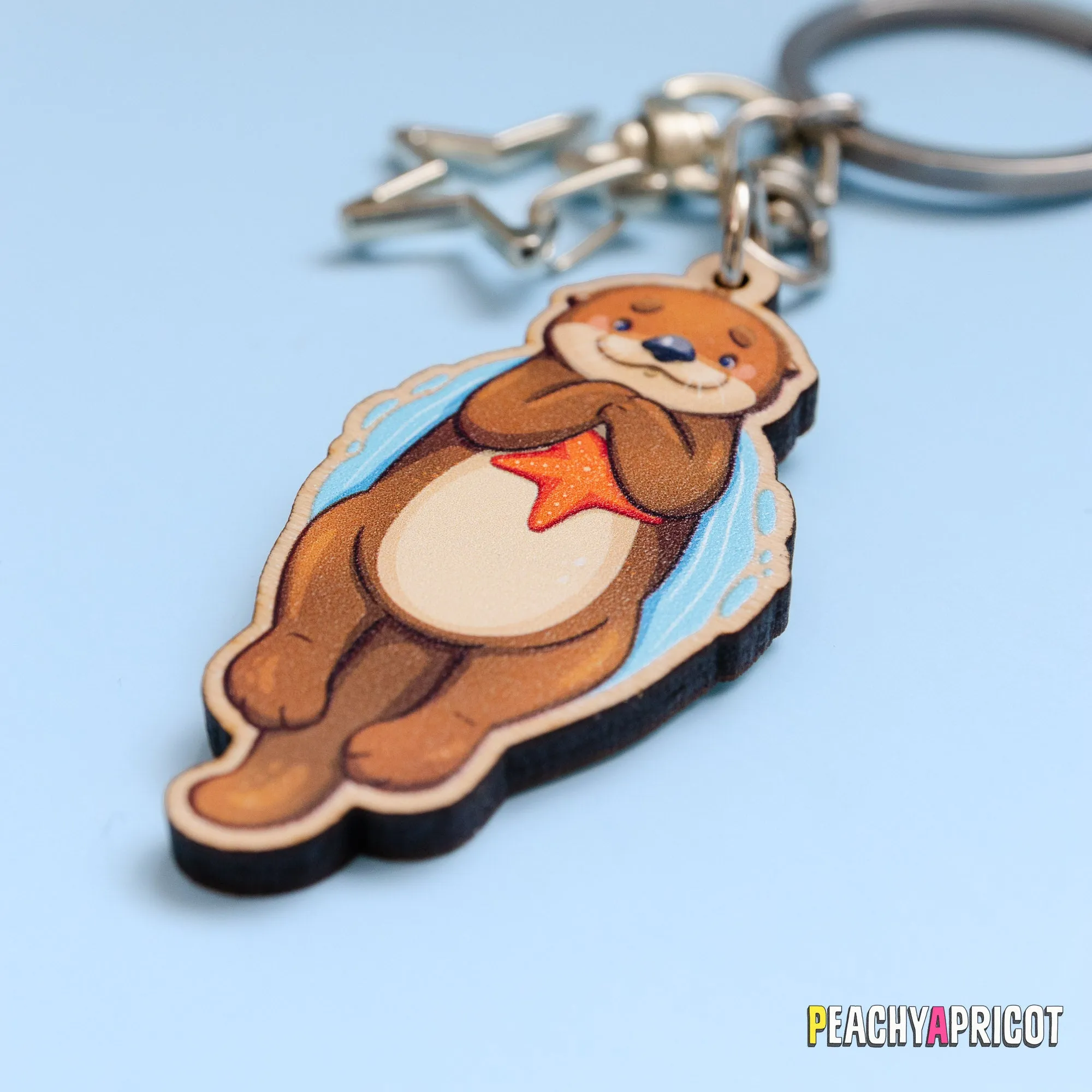 Happy Sea Otter Keychain