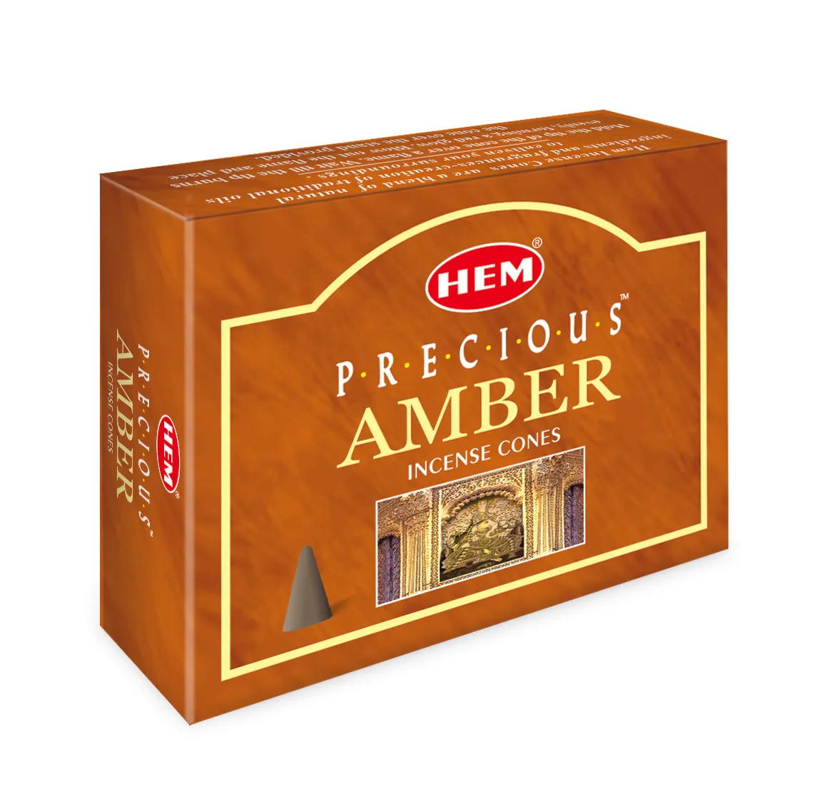 HEM Precious Amber Dhoop Cones - Pack of 12 (10 Cones Each)