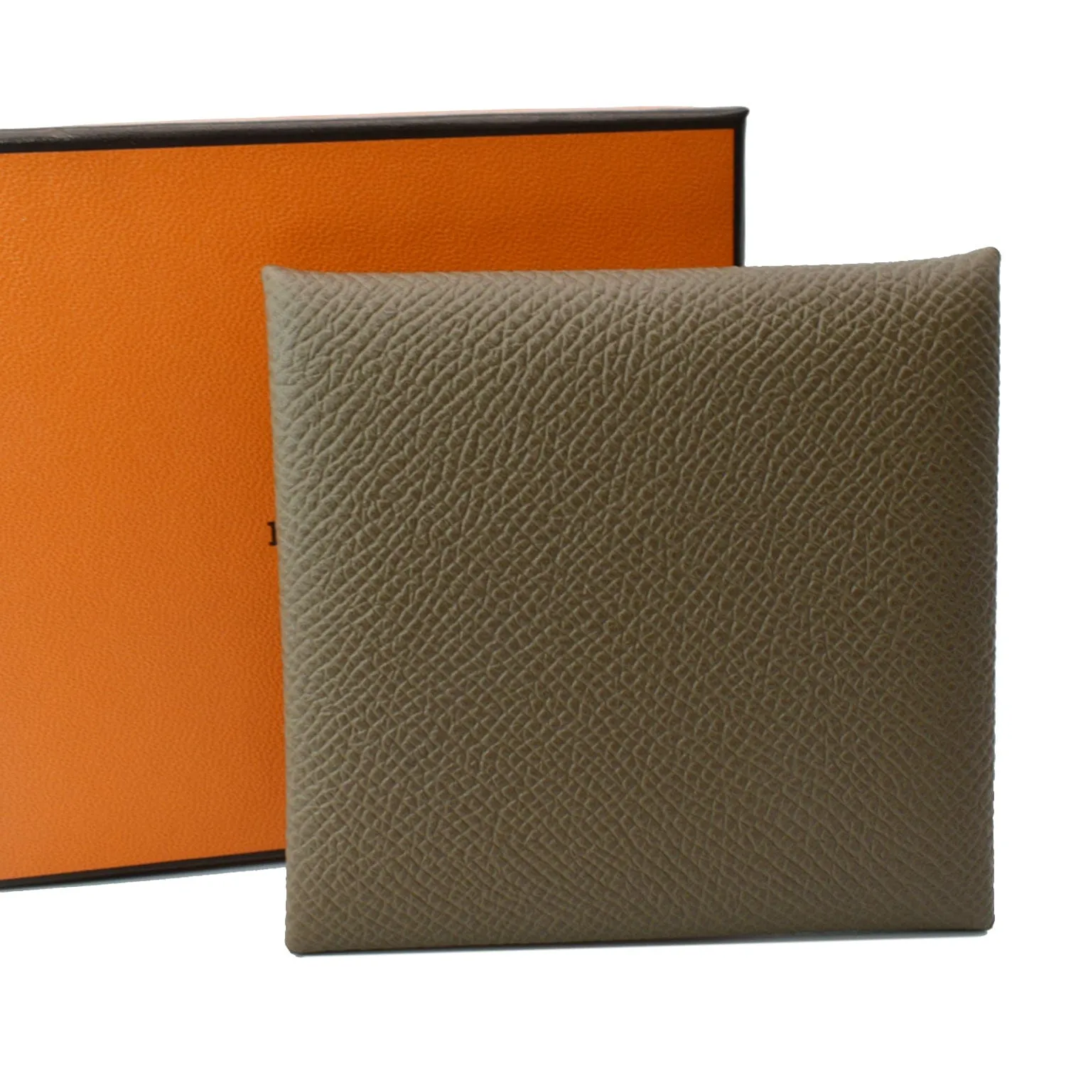HERMES Bastia Change Purse Epsom Leather Wallet Etoupe