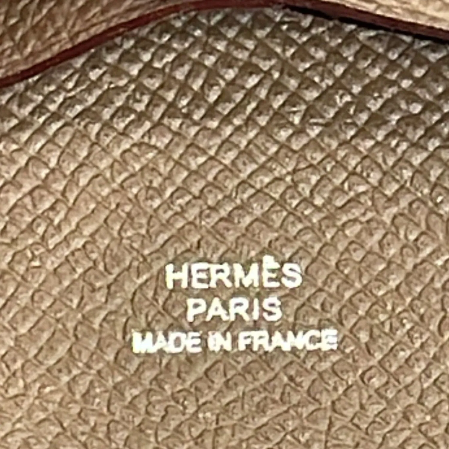 HERMES Bastia Change Purse Epsom Leather Wallet Etoupe