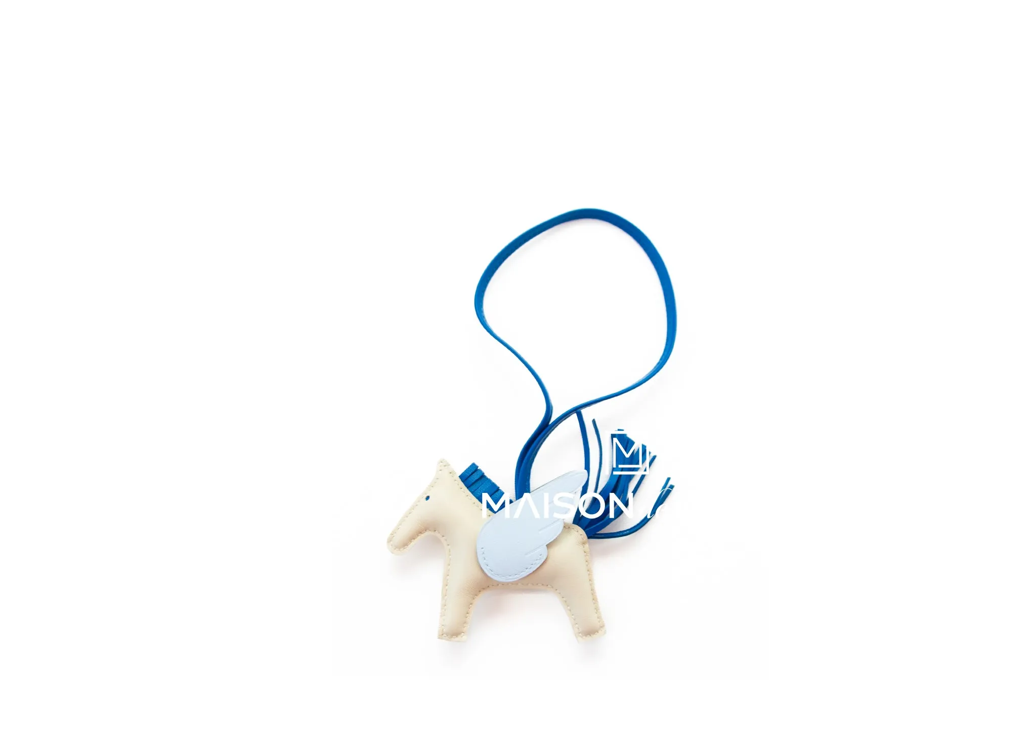 Hermes Craie / Bleu France / Bleu Brume Pegase Bag Charm PM