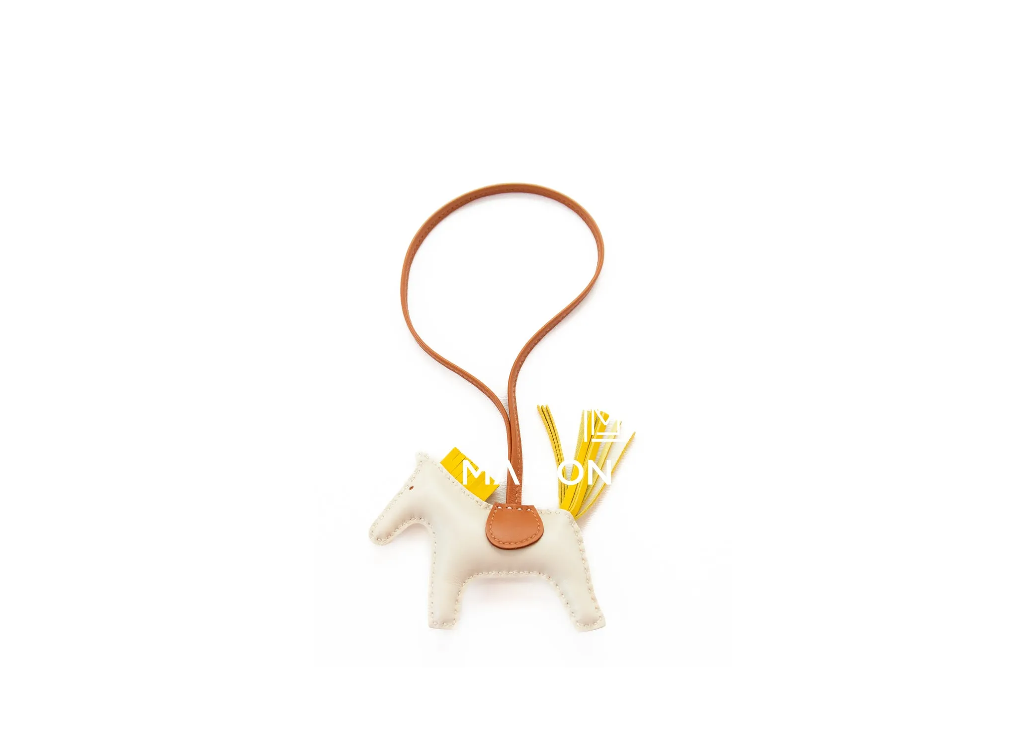 Hermes Craie / Jaune de Naples / Gold Rodeo Bag Charm PM