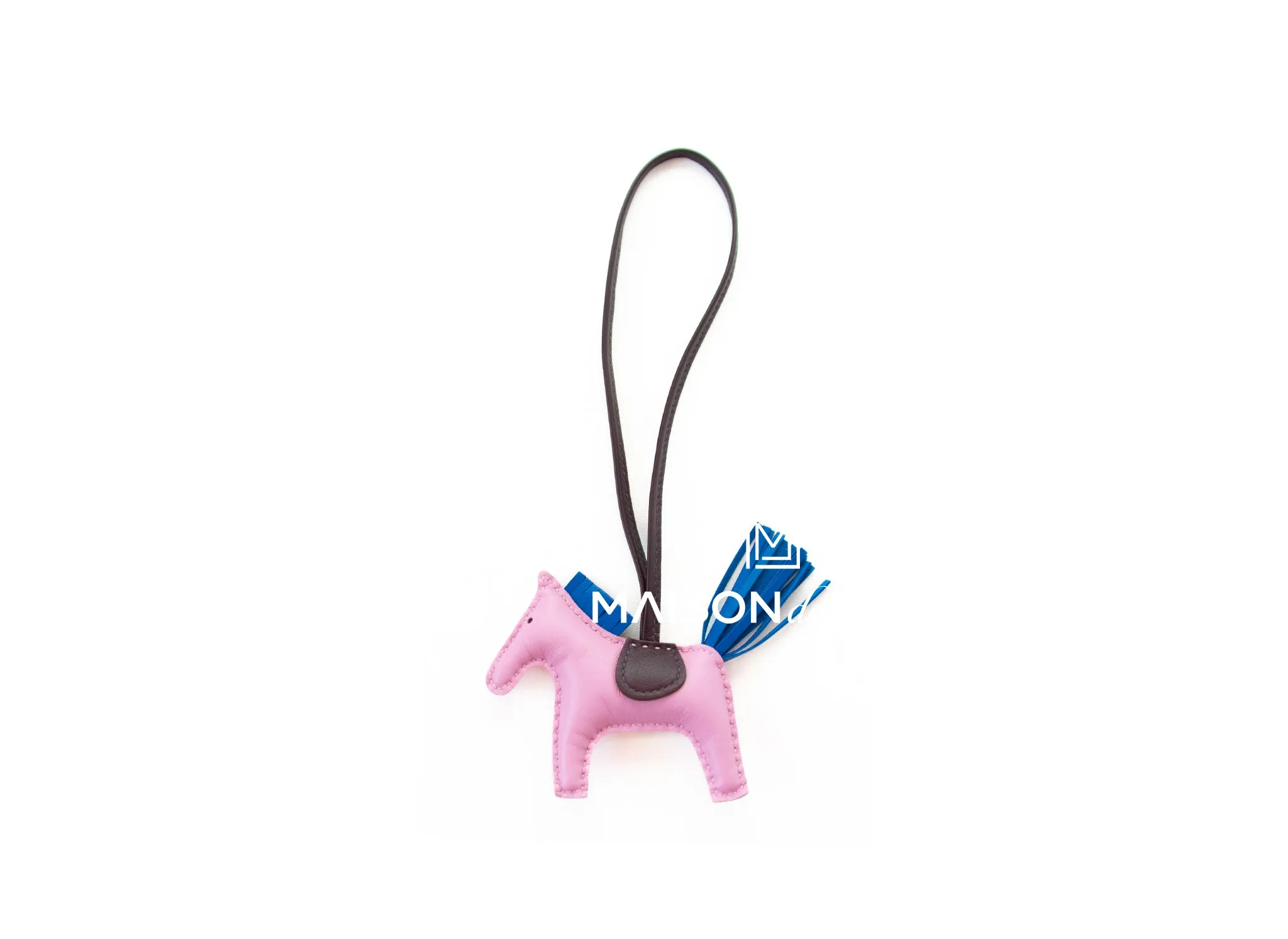 Hermes Mauve Sylvestre / Bleu France / Rouge Sellier Rodeo Bag Charm PM