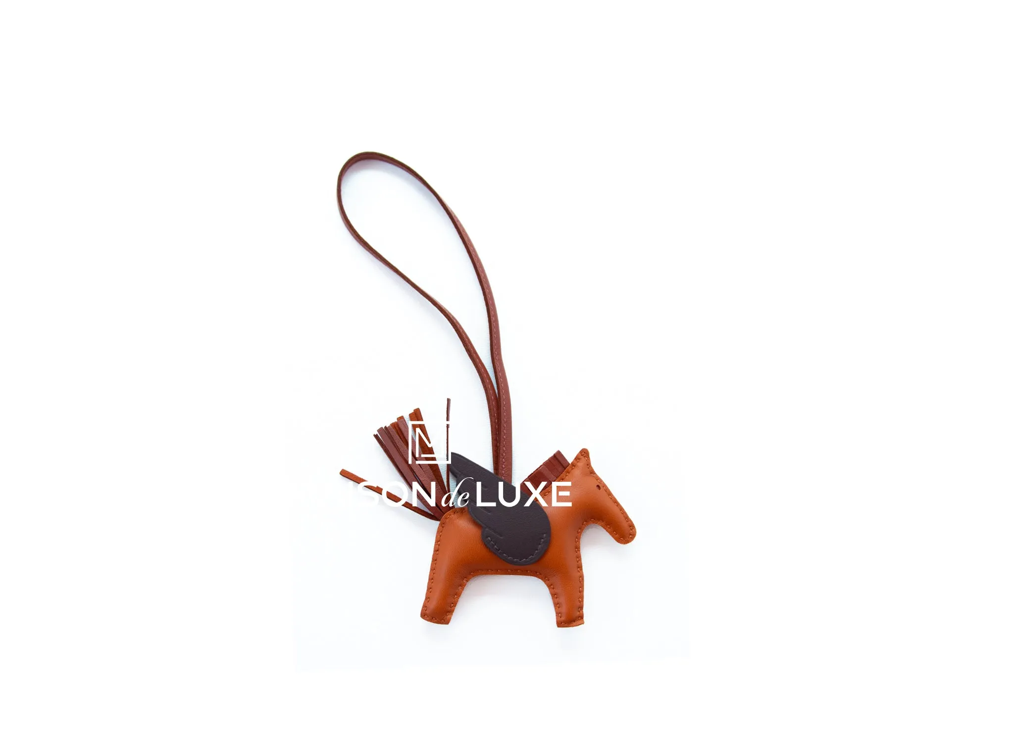 Hermes Pain d'epice / Sienne / Moka Pegase Bag Charm PM