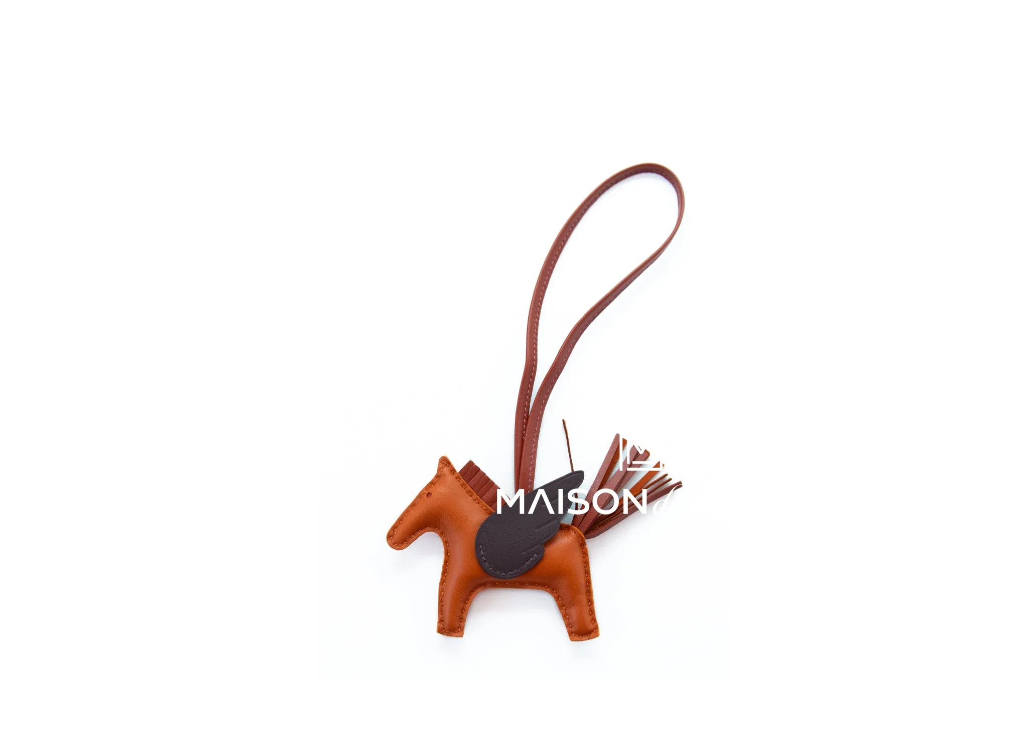 Hermes Pain d'epice / Sienne / Moka Pegase Bag Charm PM