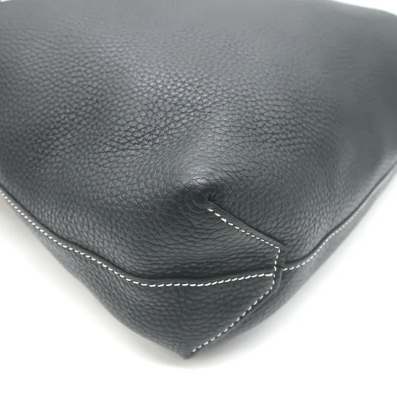 Hermes Sac Double Sens 32 Reversible Tote Black & Orange Clemence Leather