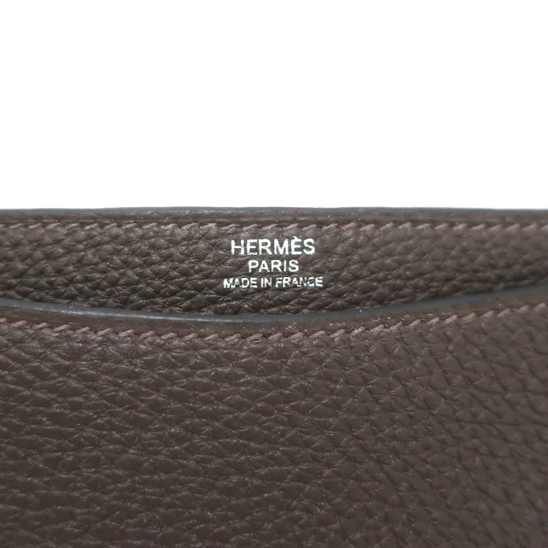 Hermes Steve Light Messenger Bag Dark Brown Togo Leather