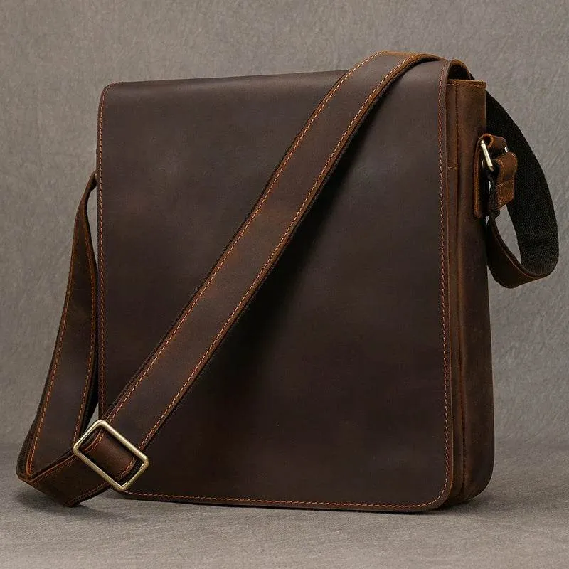 High-Quality Men's Leather Shoulder Bag – Vintage Crossbody