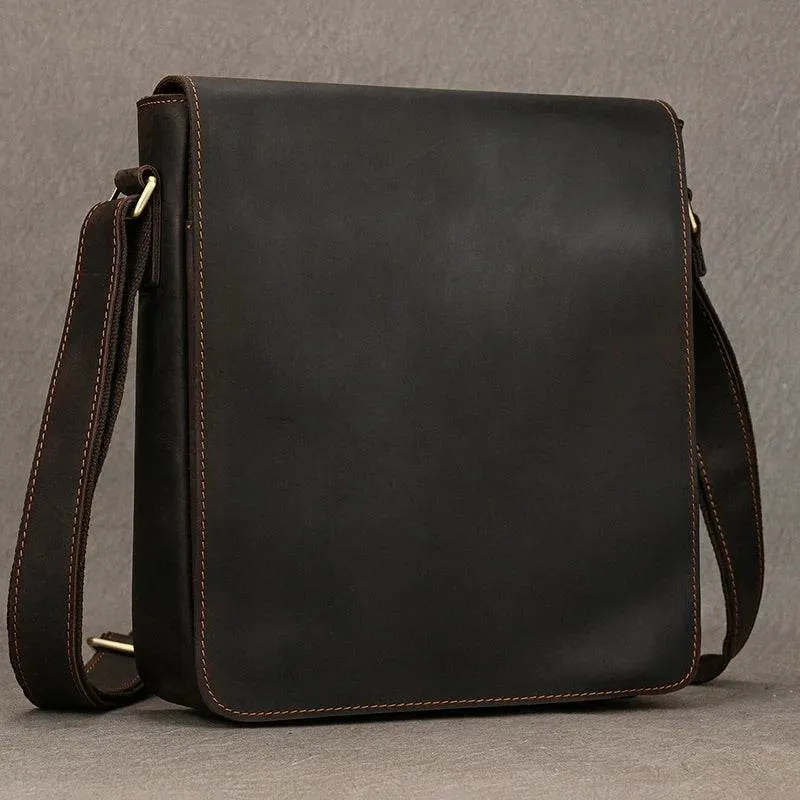 High-Quality Men's Leather Shoulder Bag – Vintage Crossbody