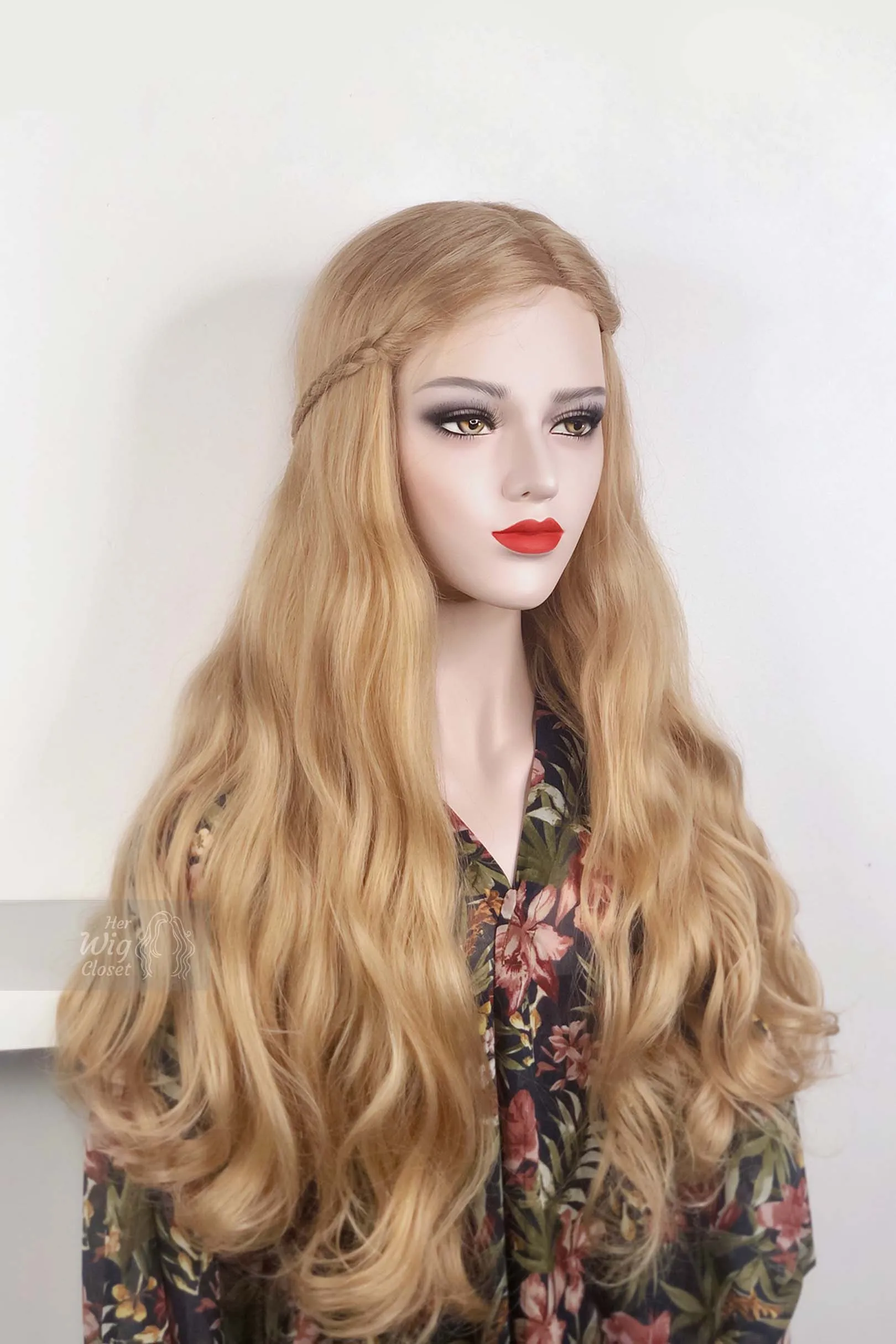 Honey Blonde Wavy Lace Front Synthetic Wig Bianca M3gan Look