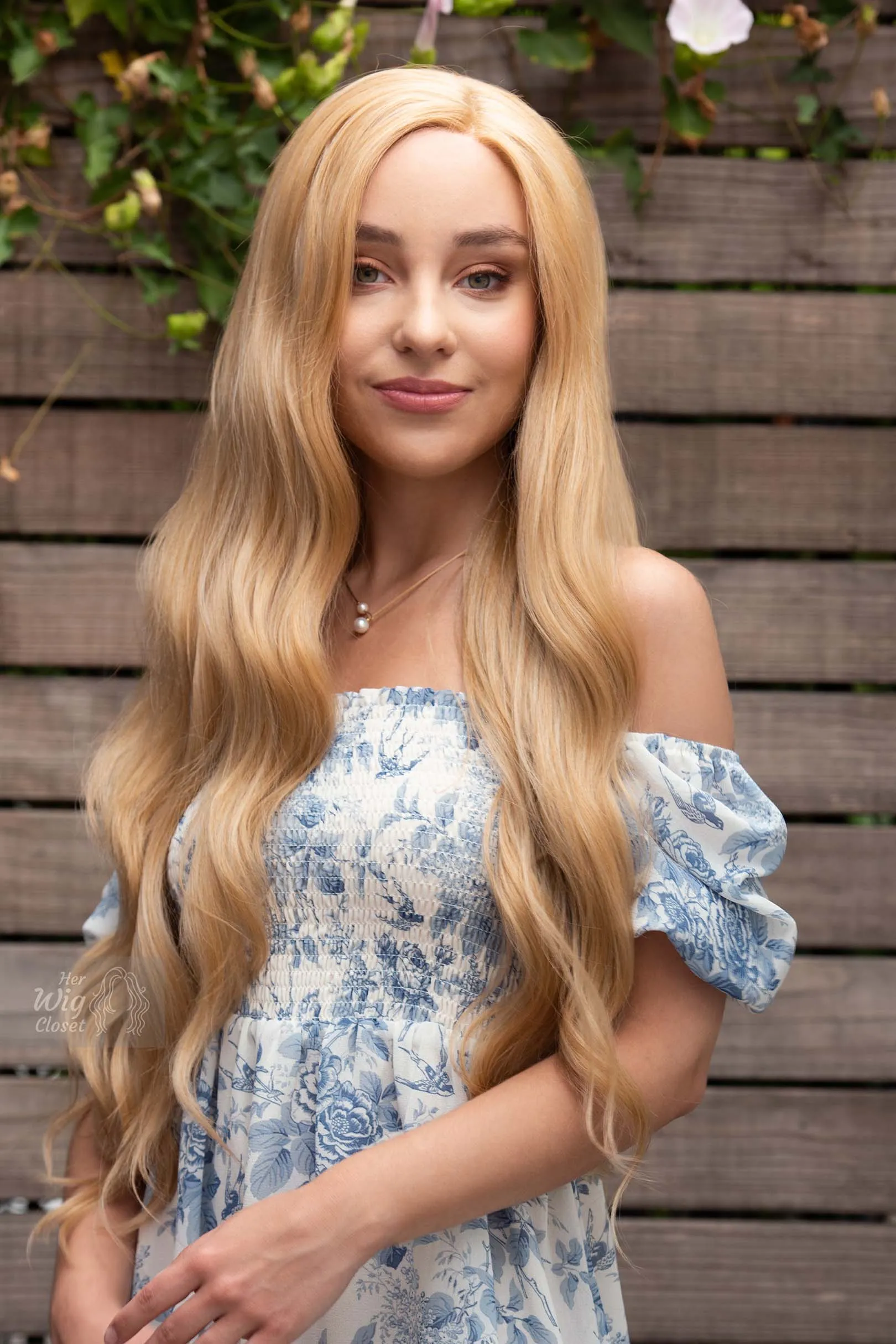 Honey Blonde Wavy Lace Front Synthetic Wig Bianca M3gan Look