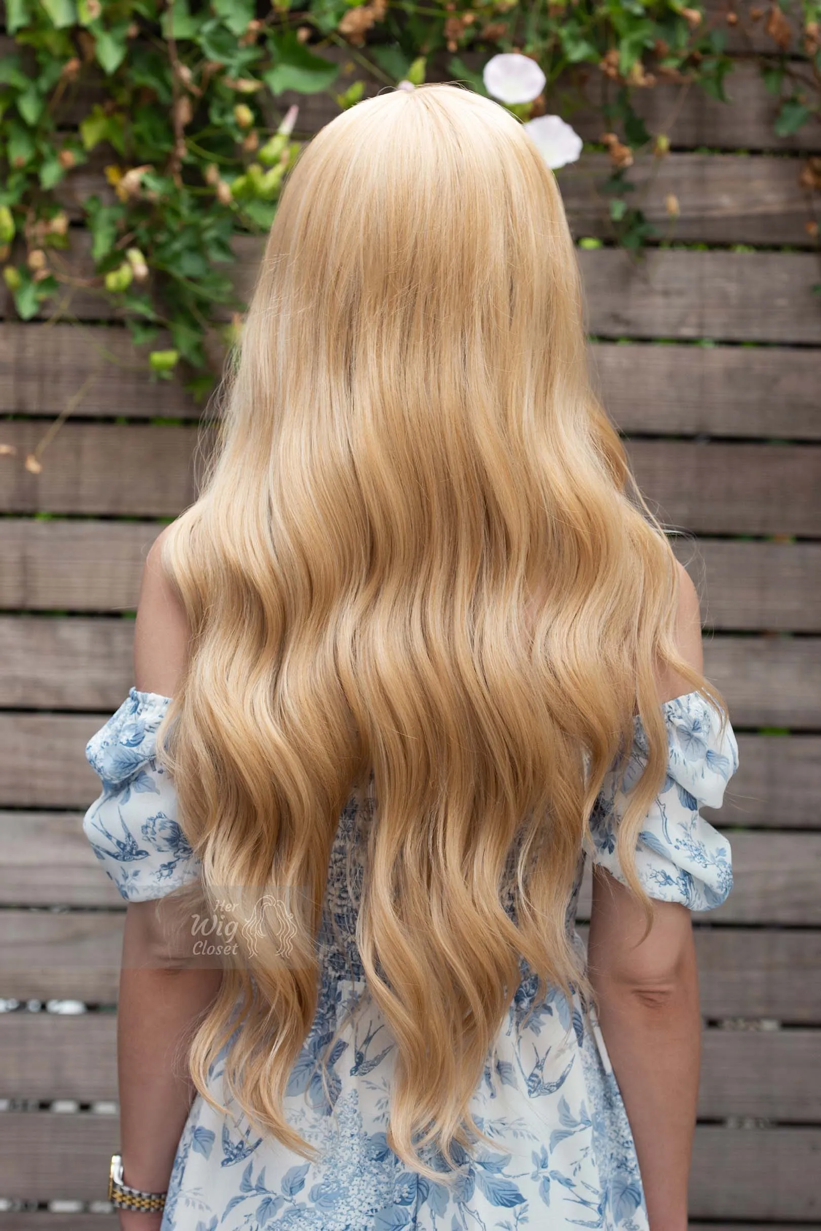 Honey Blonde Wavy Lace Front Synthetic Wig Bianca M3gan Look