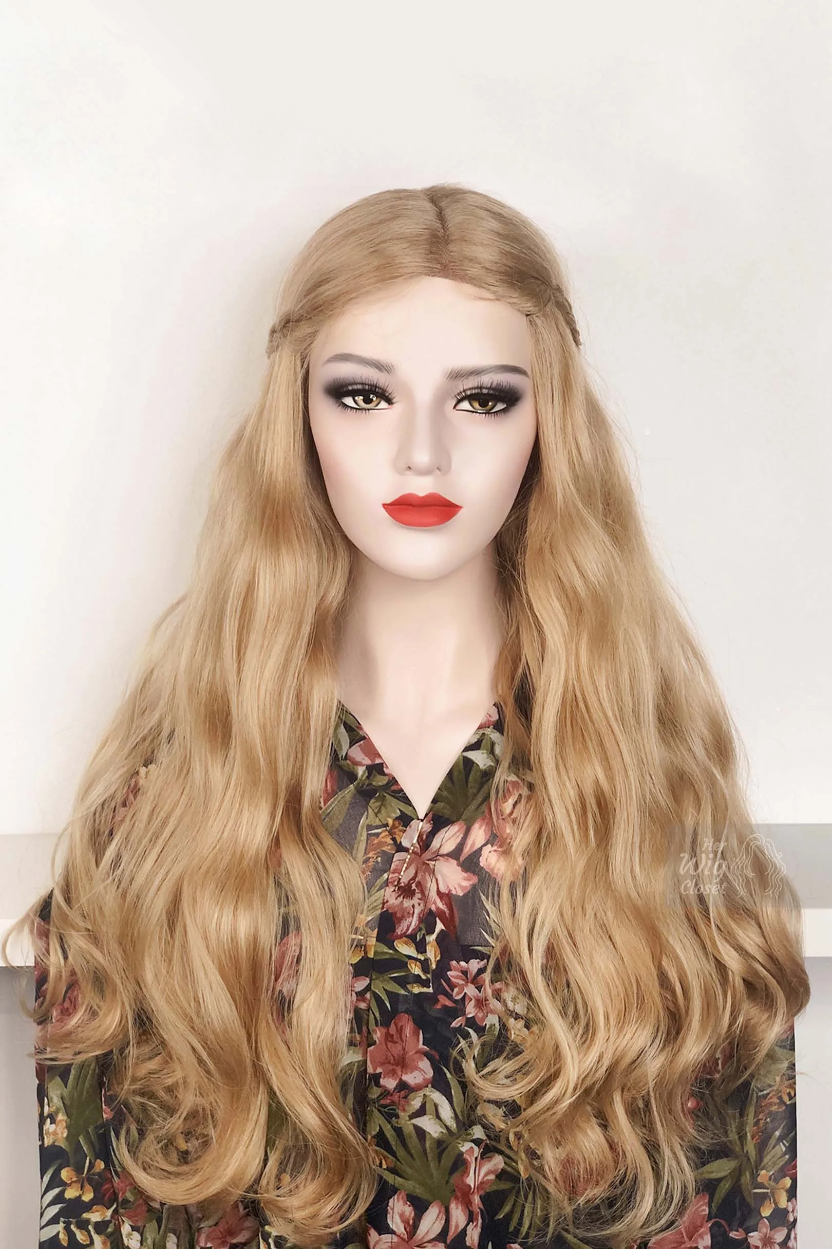 Honey Blonde Wavy Lace Front Synthetic Wig Bianca M3gan Look