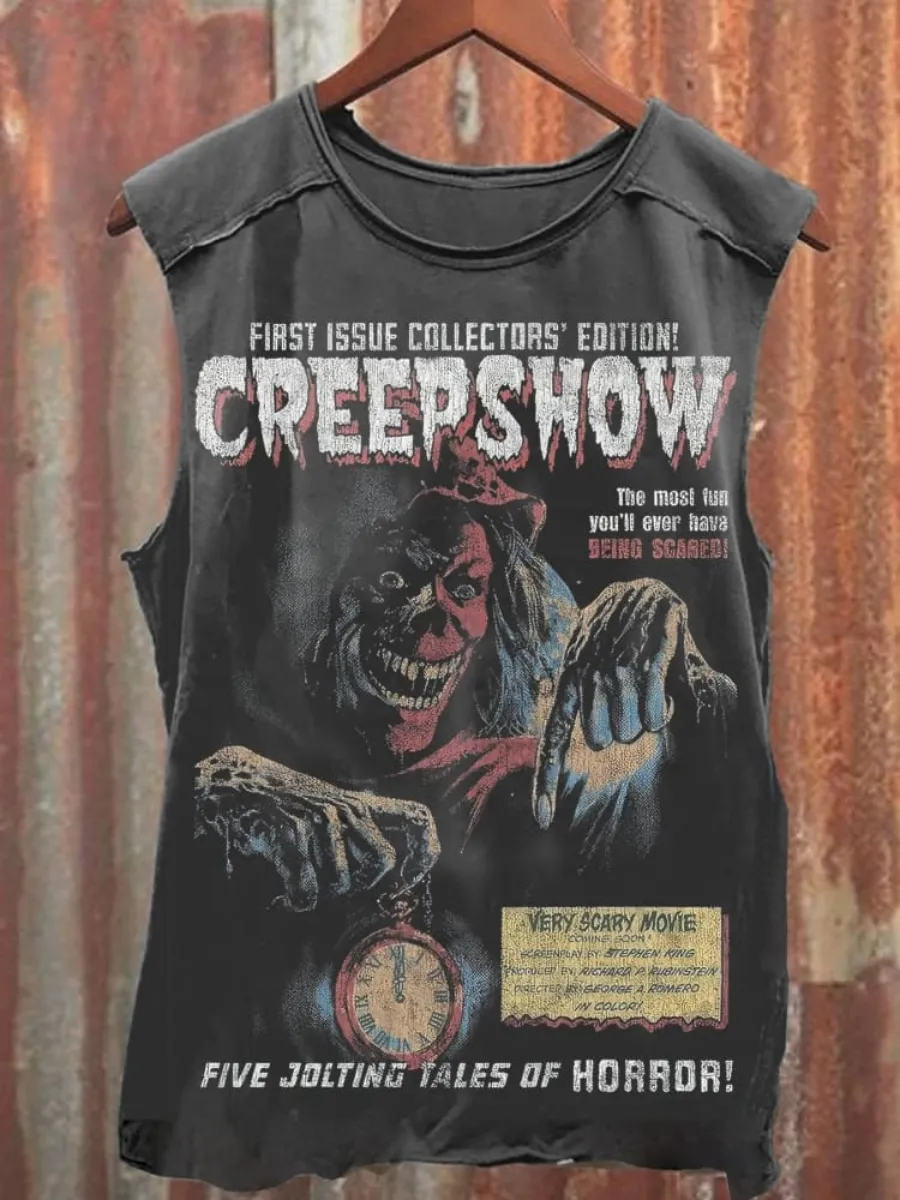 Horror Movie Vintage Graphic 100% Cotton Print Tank Top