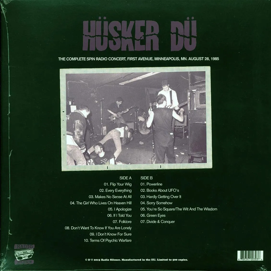 Husker Du "Spin Radio Concert, Minneapolis, MN, August 28, 1985" LP