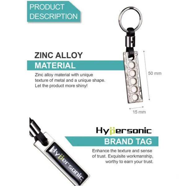Hypersonic Custom Logo Metal Keychain Metal