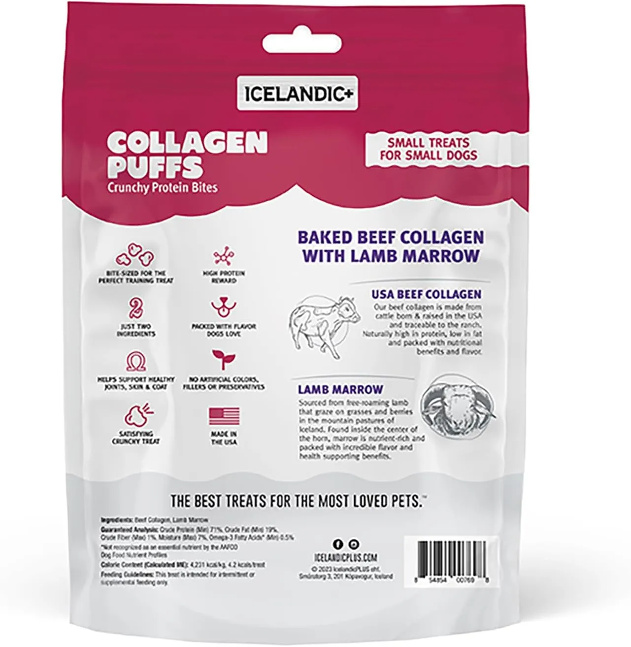 Icelandic Collagen Puffs Dog Treats - Marrow : 1.3 oz