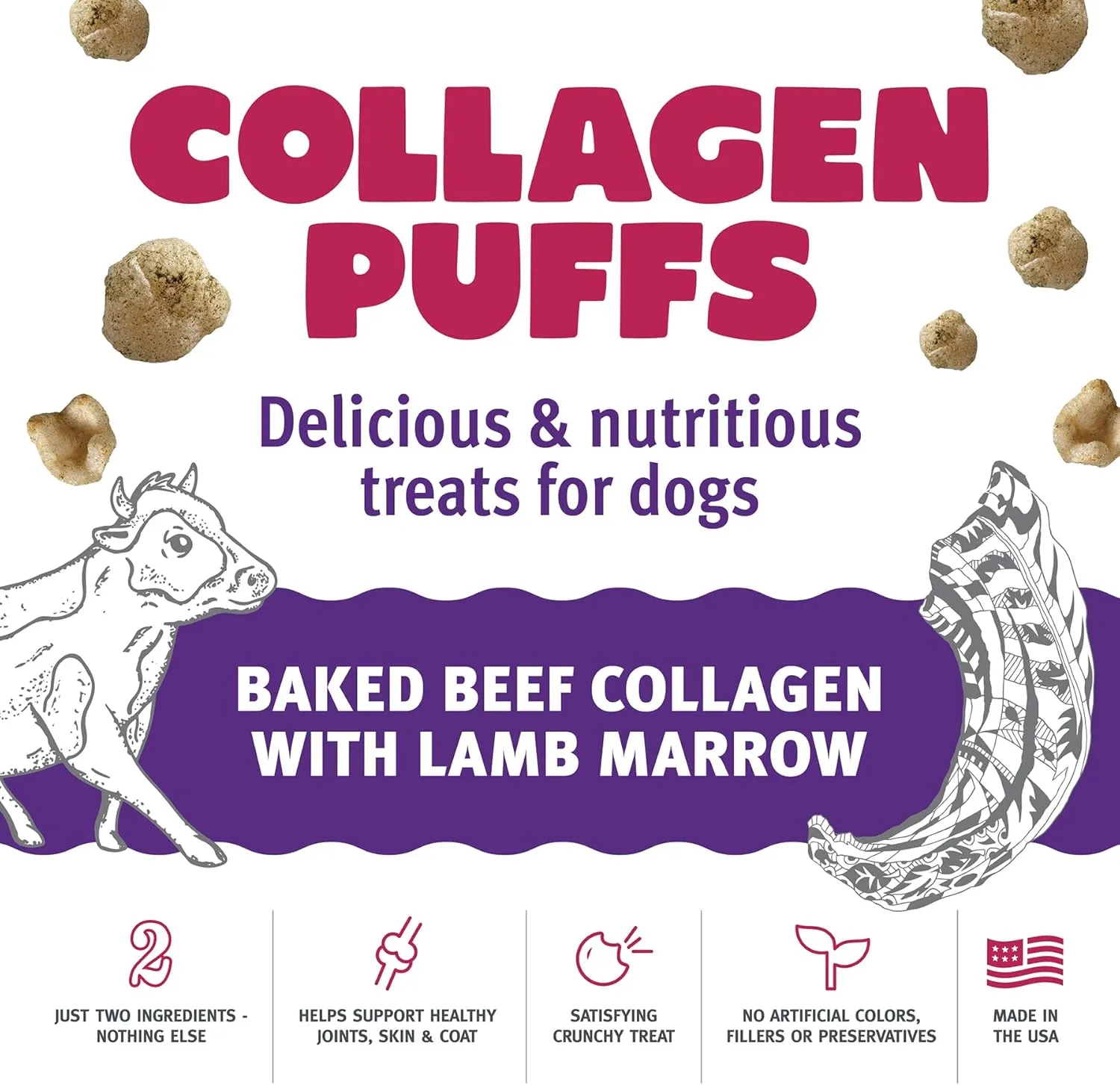 Icelandic Collagen Puffs Dog Treats - Marrow : 1.3 oz
