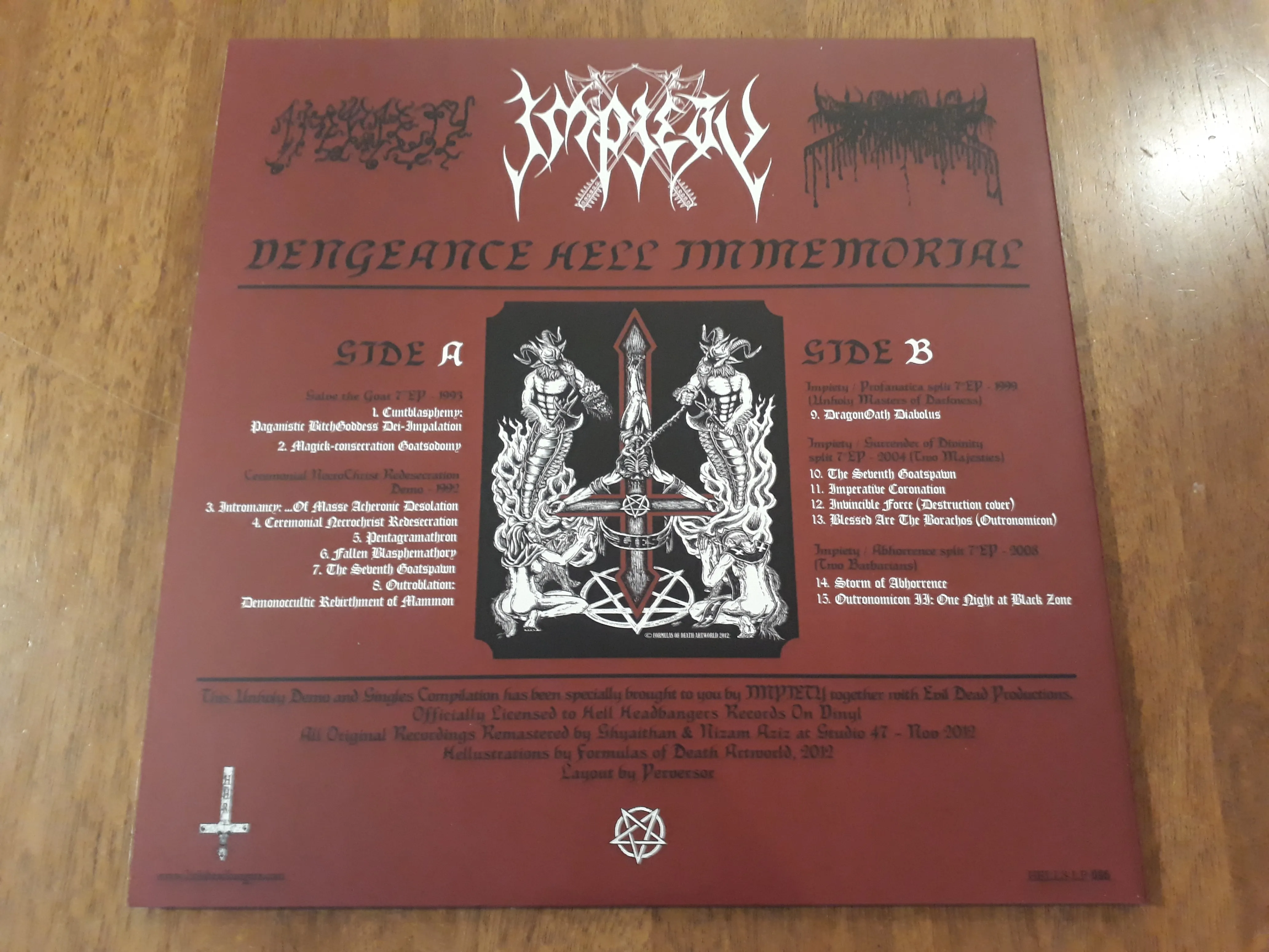IMPIETY - 2013 - Vengeance Hell Immemorial VINYL