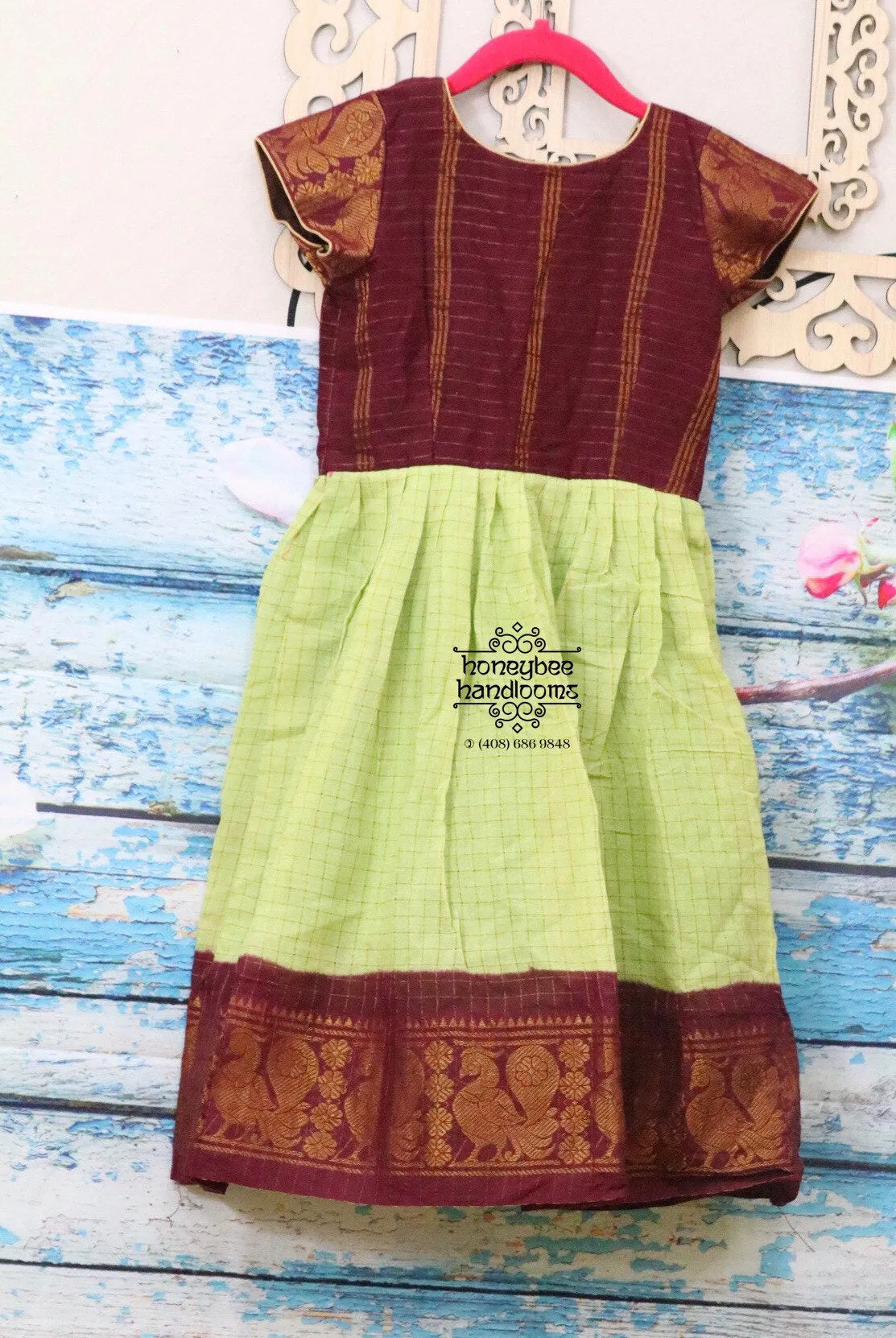 Indian kids dress | Narayanpet dress | Indian cotton dress for kids | Bollywood dress | Kids Maxi Dress | Indianwear | HoneyBee Handlooms