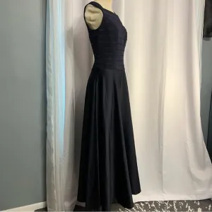 JS Collections Dress Size 8 navy Blue Formal Gown Fitted Bodice A Line Skirt