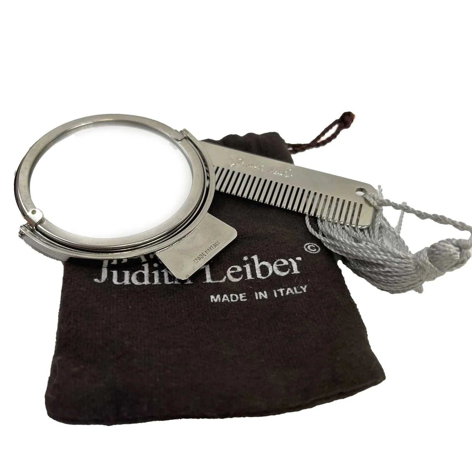 Judith Leiber - Push Lock Crystal Minaudiere Top Handl Clutch w/ Mirror & Comb