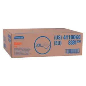 Kimberly-Clark Professional WypAll* X70 Wipes, Flat Sheet, White, 300 per box, 41100