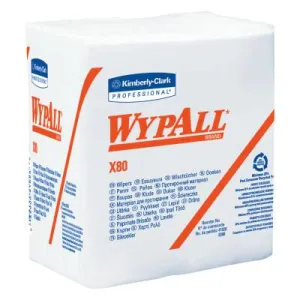 Kimberly-Clark Professional WypAll X80 Towels, 1/4 Fold, Cotton White, 41026